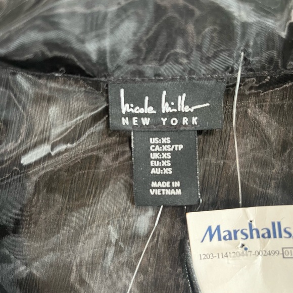 NWT Nicole Miller sheer black top size XS - Picture 4 of 8